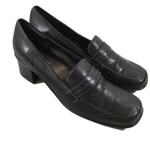 Aerosoles "Alexis" Black Leather Loafers 7W